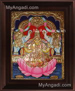 Gaja Lakshmi Tanjore Painting, Gajalakshmi Tanjore Painting