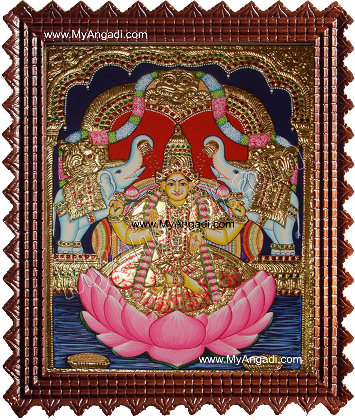 Gaja Lakshmi Tanjore Painting, Gajalakshmi Tanjore Painting