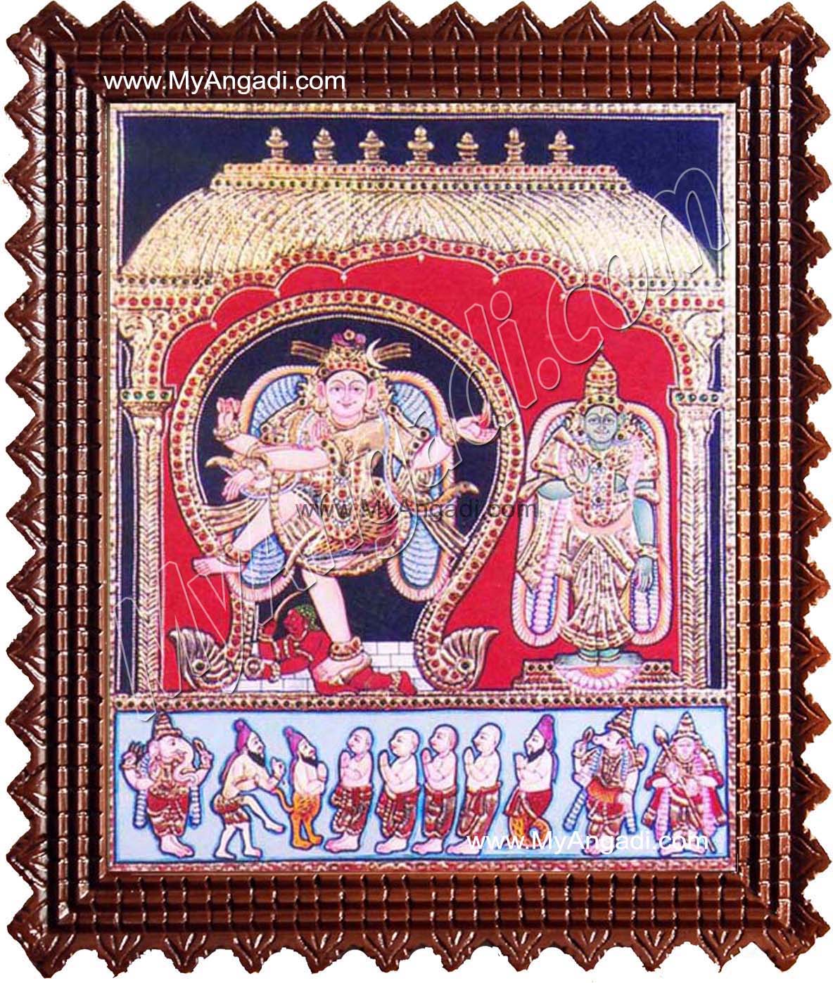 Natarajar Dance Tanjore Painting, Nataraja Tanjore Painting