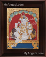 Antique Chair Krishna Tanjore Painting, Krishna Tanjore Painting