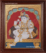 Antique Chair Krishna Tanjore Painting, Krishna Tanjore Painting