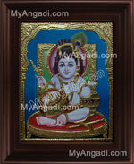 Butter Krishna Tanjore Painting, Baby Krishna Tanjore Painting