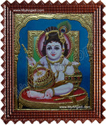 Butter Krishna Tanjore Painting, Baby Krishna Tanjore Painting