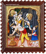 Butter Krishna Tanjore Painting, Baby Krishna Tanjore Painting