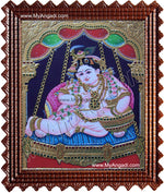Butter Krishna Tanjore Painting, Baby Krishna Tanjore Painting
