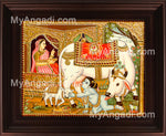 Child Ko Krishna Tanjore Painting, Baby Krishna Tanjore Painting