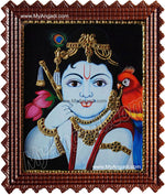 Face Krishna Tanjore Painting, Krishna Tanjore Painting