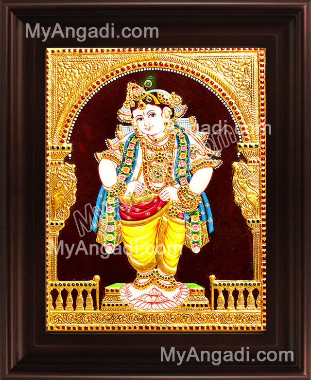 Mappilai Krishna Tanjore Painting, Krishna Tanjore Painting