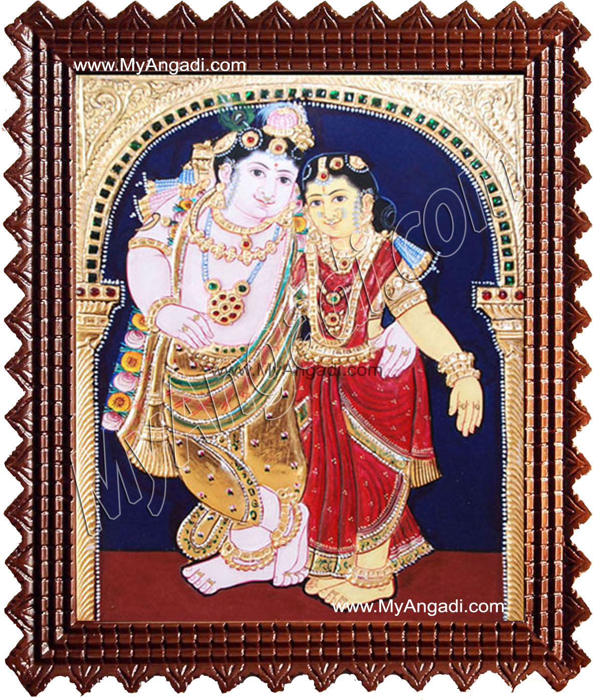 Radha Krishna Tanjore Painting, Krishna Tanjore Painting
