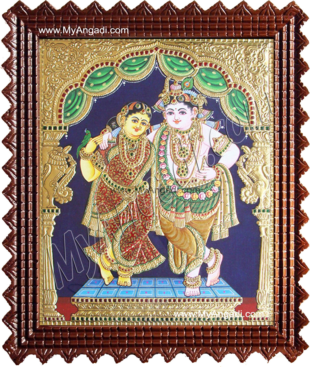Rukmani Krishna Tanjore Painting, Krishna Tanjore Painting