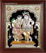 Rukmani Krishna Tanjore Painting, Krishna Tanjore Painting
