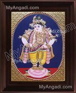 Oval Vitoba Krishna Tanjore Painting, Krishna Tanjore Painting