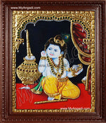 Vennai Thali Krishna Tanjore Painting, Krishna Tanjore Painting