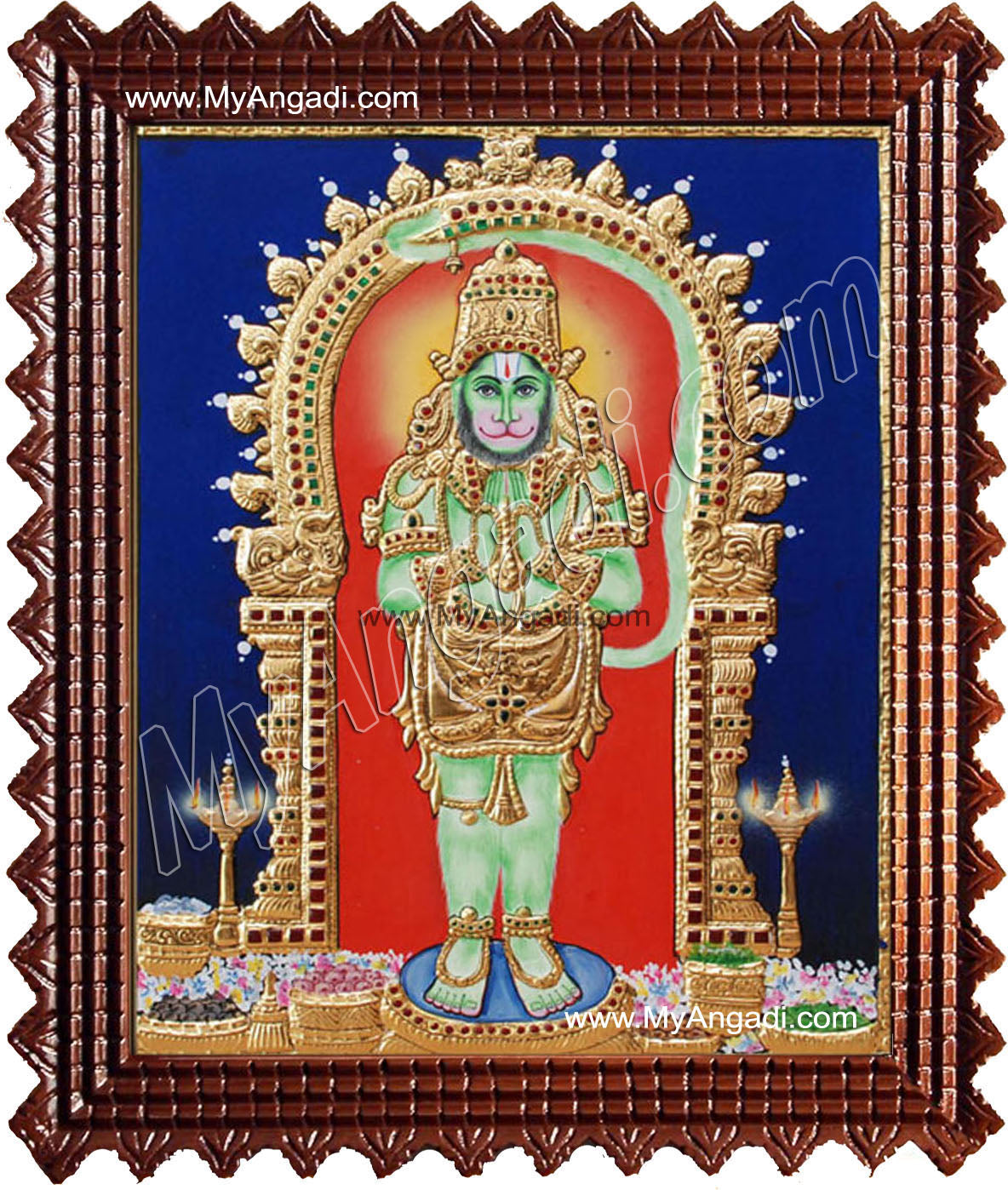 Hanuman Tanjore Painting, Anchaneyar Tanjore Painting