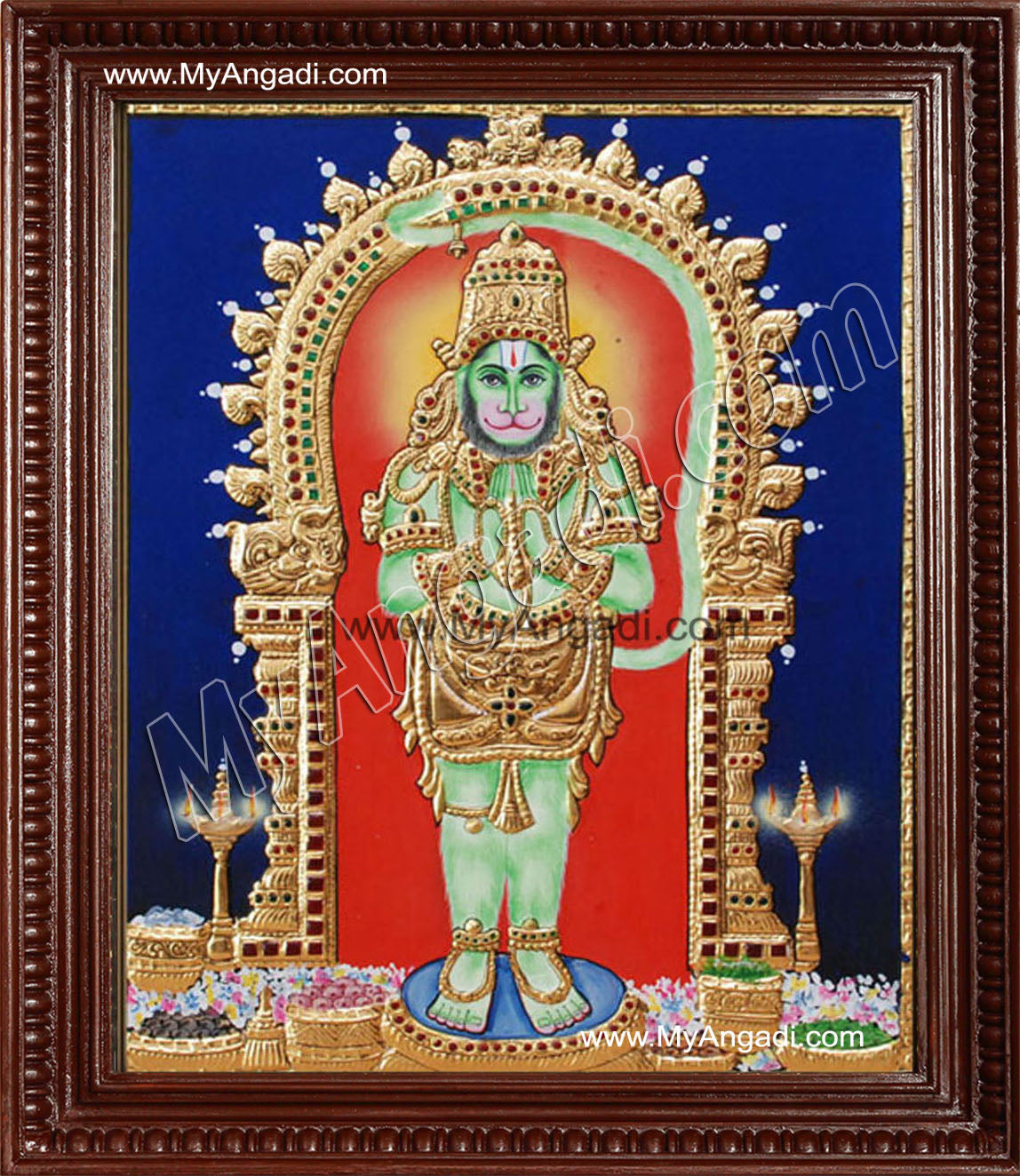 Hanuman Tanjore Painting, Anchaneyar Tanjore Painting