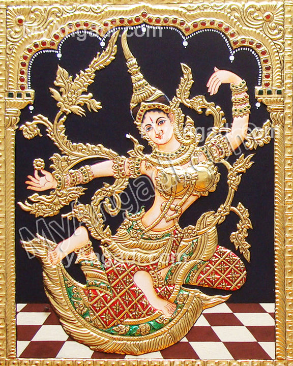 Indonesia Sita Tanjore Painting, Sita Tanjore Painting