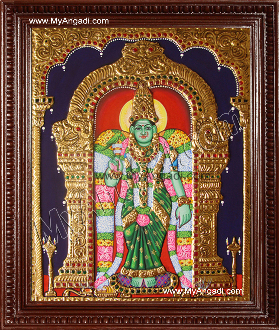 Meenakshi Tanjore Painting, Amman Tanjore Painting