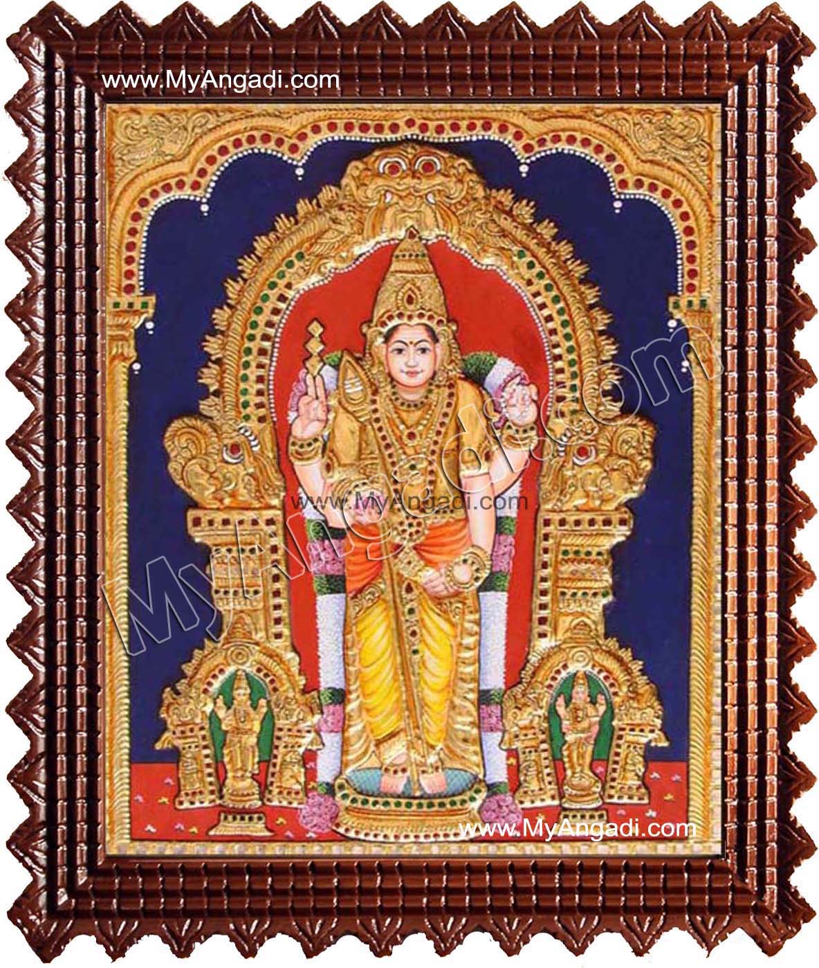 Thiruchendhur Murugan Tanjore Painting, Murugar Tanjore Painting