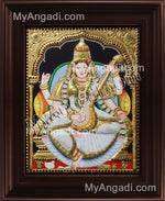 Saraswathi Tanjore Painting, Traditional Saraswathi Tanjore Painting