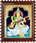 Saraswathi Tanjore Painting, Traditional Saraswathi Tanjore Painting