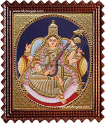 Oval Saraswathi Tanjore Painting, Traditional Saraswathi Tanjore Painting