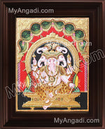 Panchamuga Ganesha Tanjore Painting, Ganesha Tanjore Painting