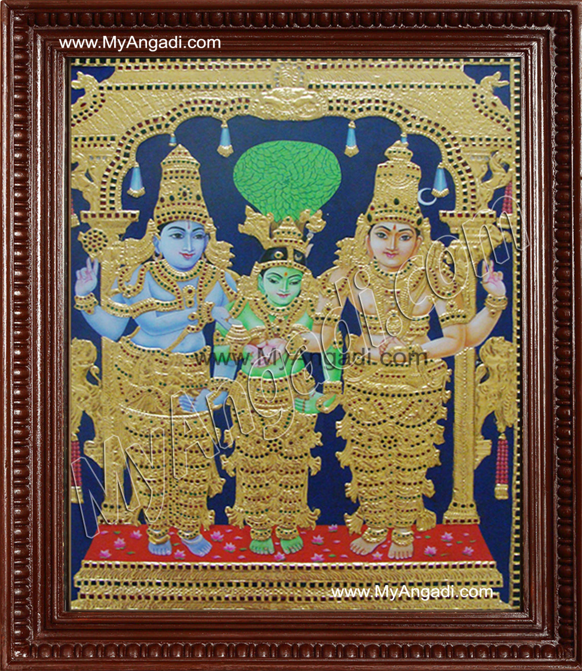 Sivan Paarvathi Thirumanam Tanjore Painting, Girija Kalyanam Tanjore Painting