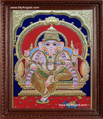 Mantap Ganesha Tanjore Painting, Ganesha Tanjore Painting