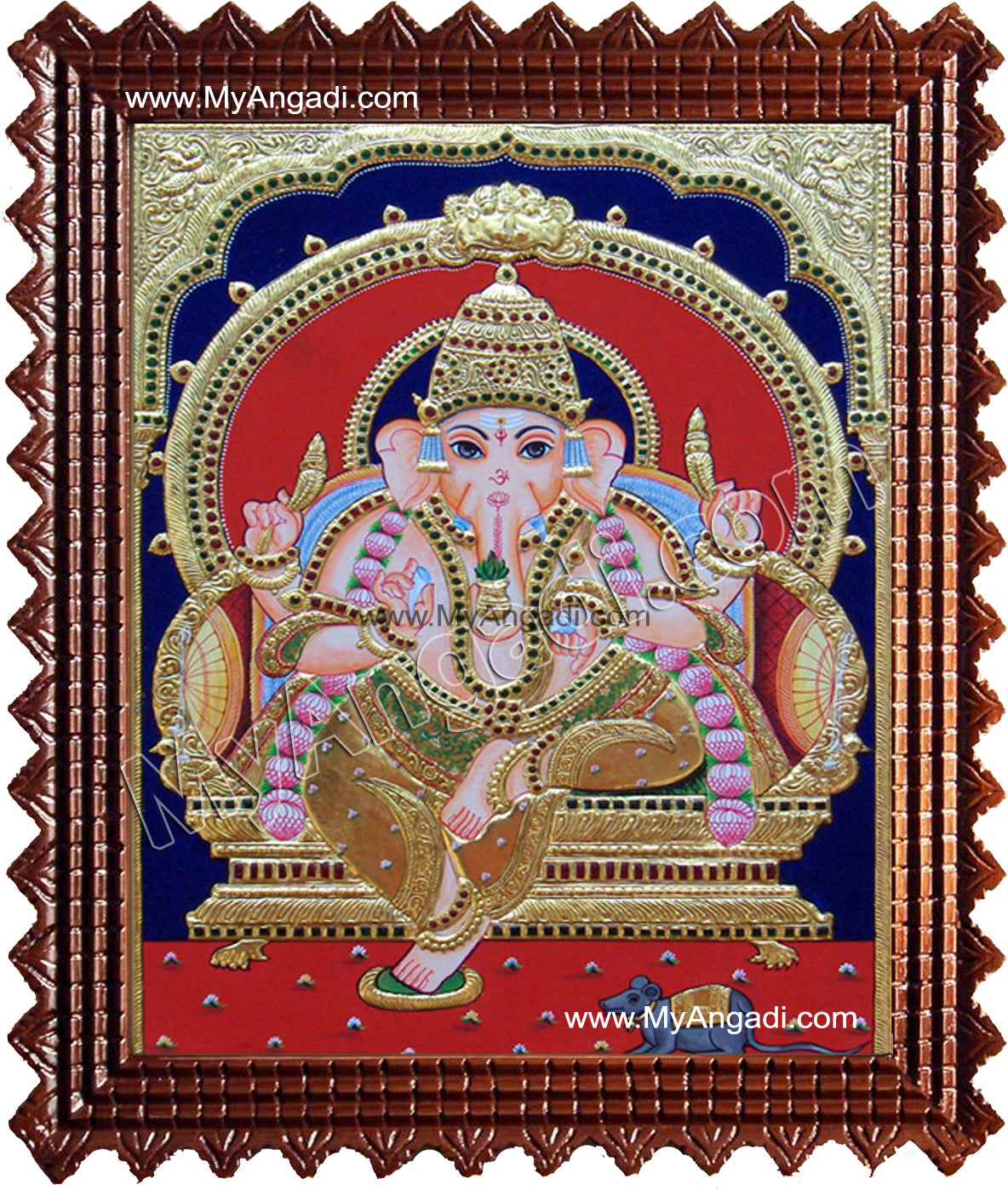 Mantap Ganesha Tanjore Painting, Ganesha Tanjore Painting