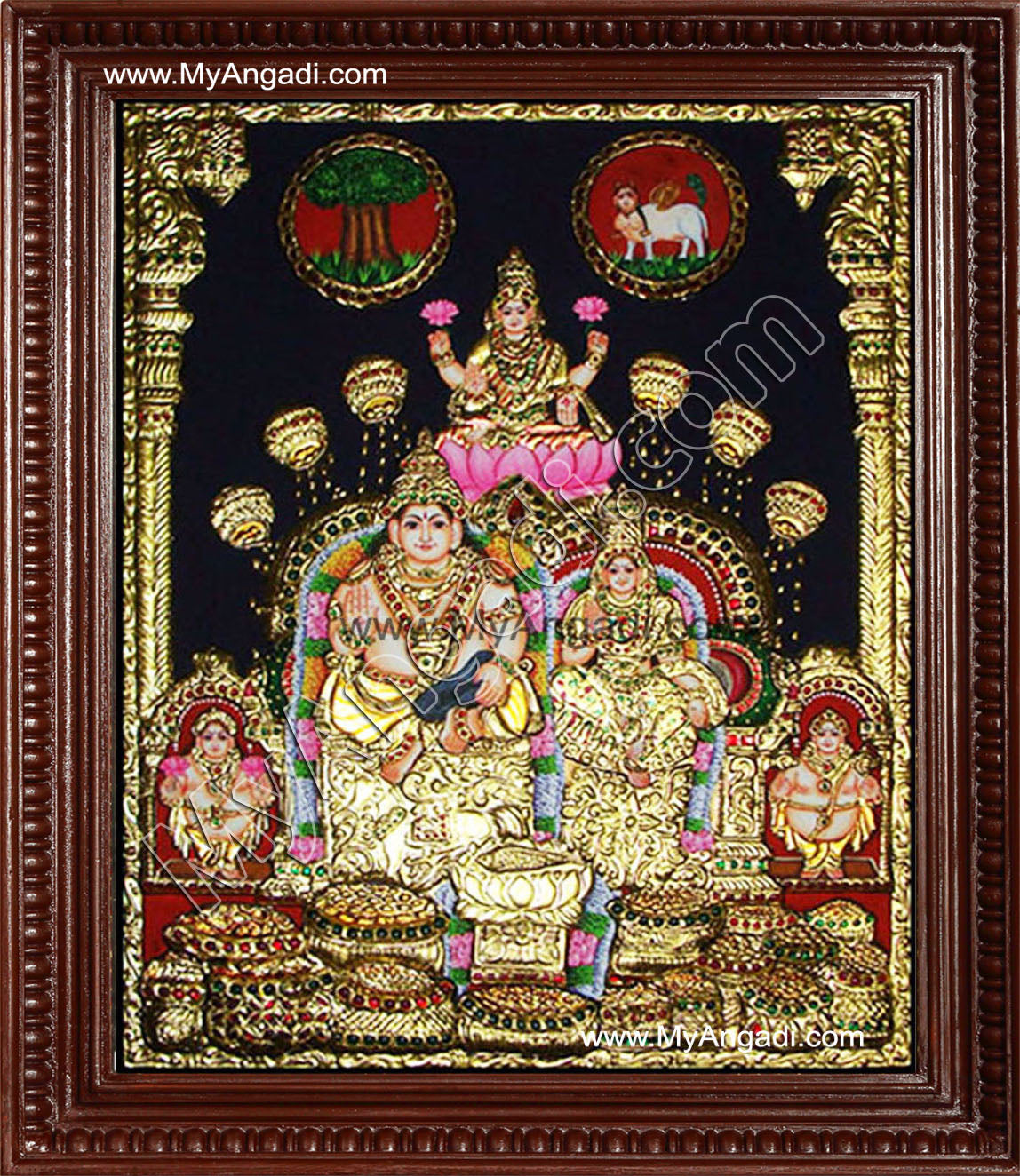 Kubera Lakshmi Tanjore Painting, Lakshmi Tanjore Painting
