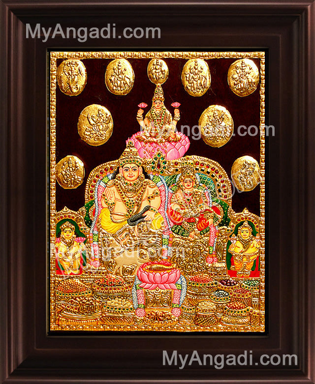 Kubera Lakshmi Tanjore Painting, Lakshmi Tanjore Painting