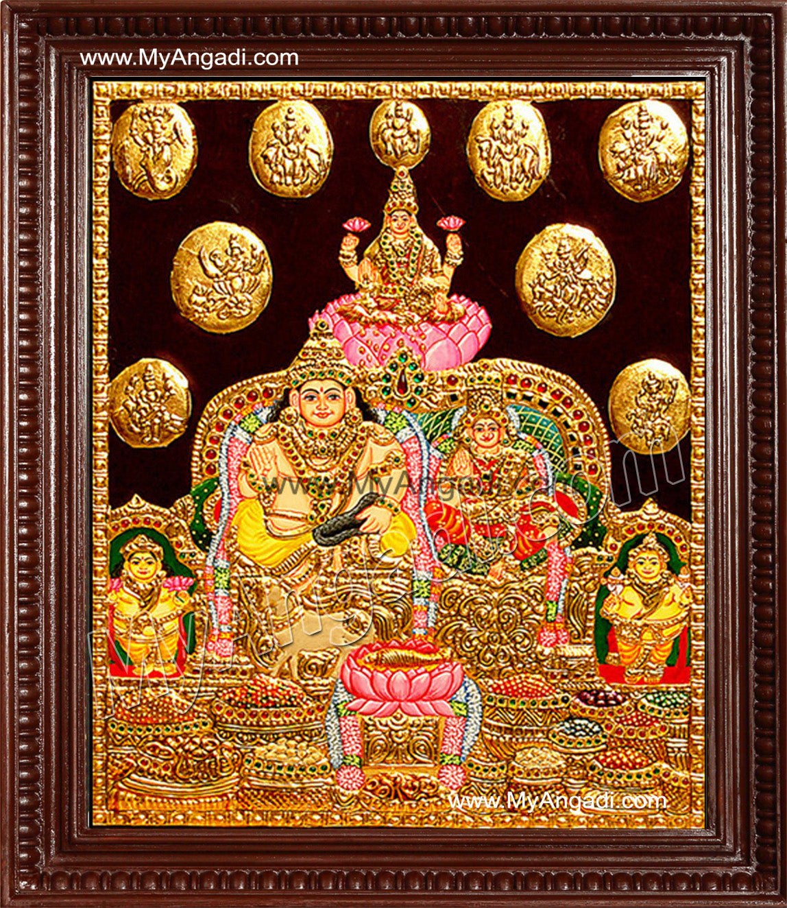 Kubera Lakshmi Tanjore Painting, Lakshmi Tanjore Painting