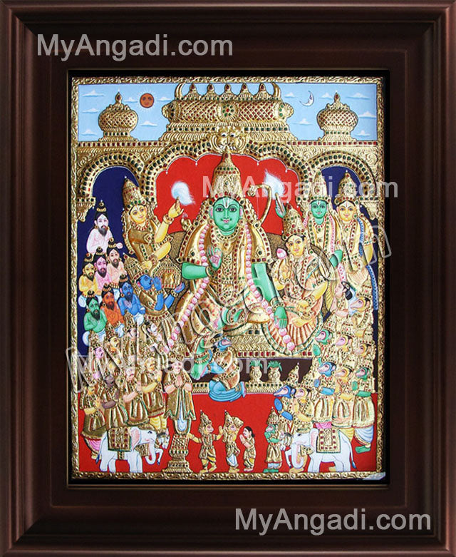 Ramar Pattabhishekam Tanjore Painting, Ram Pattabisekam