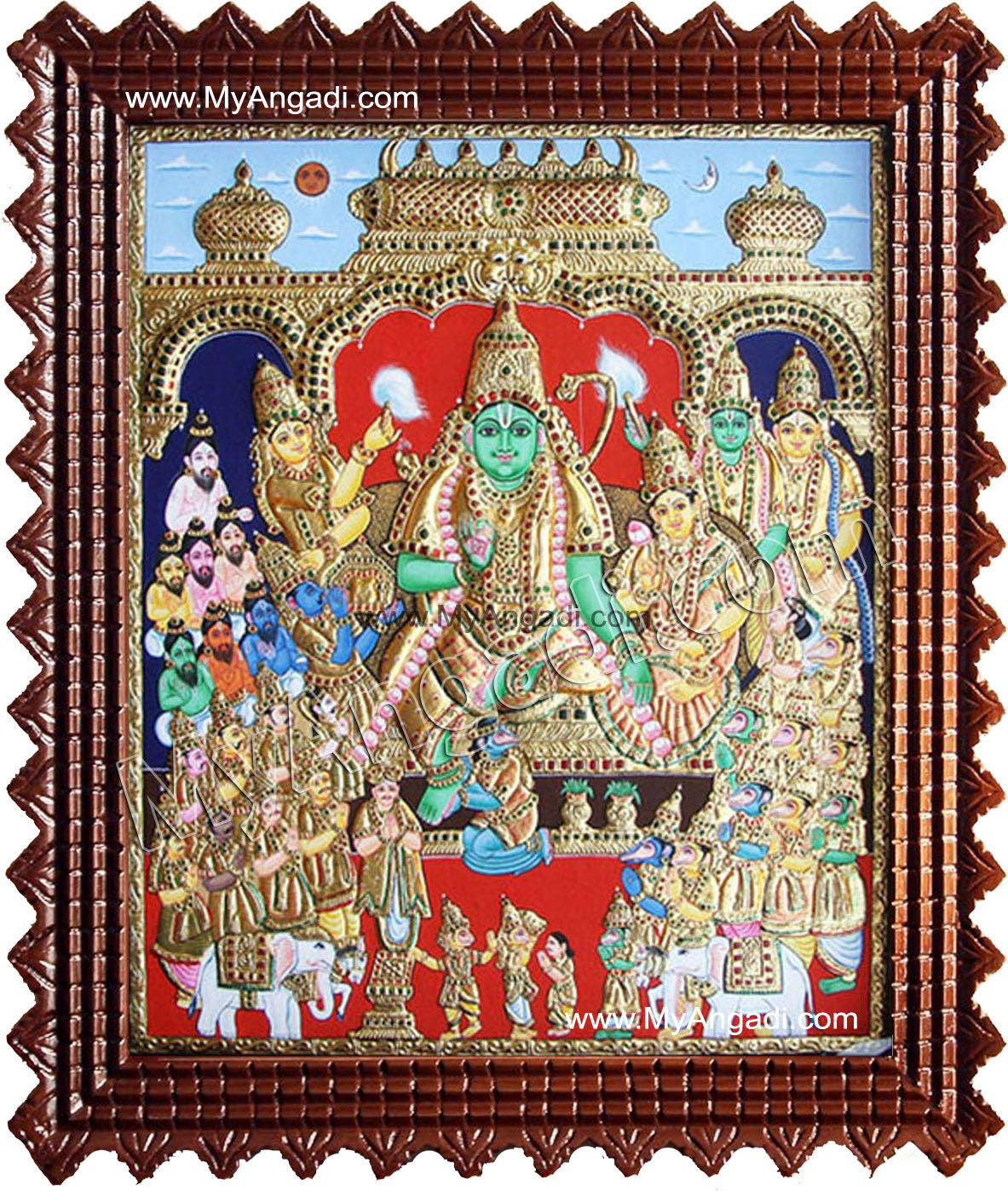 Ramar Pattabhishekam Tanjore Painting, Ram Pattabisekam
