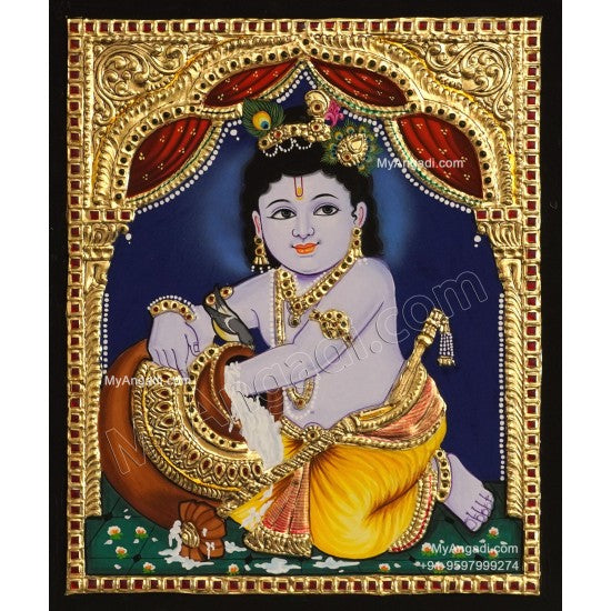 Butter Krishna Tanjore Painting