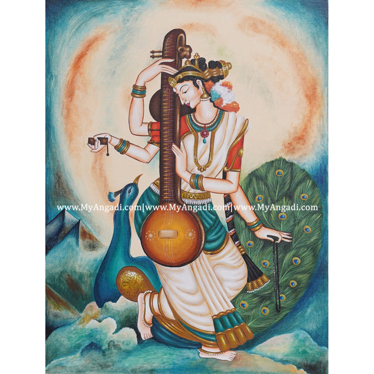 Saraswathi Canvas Painting
