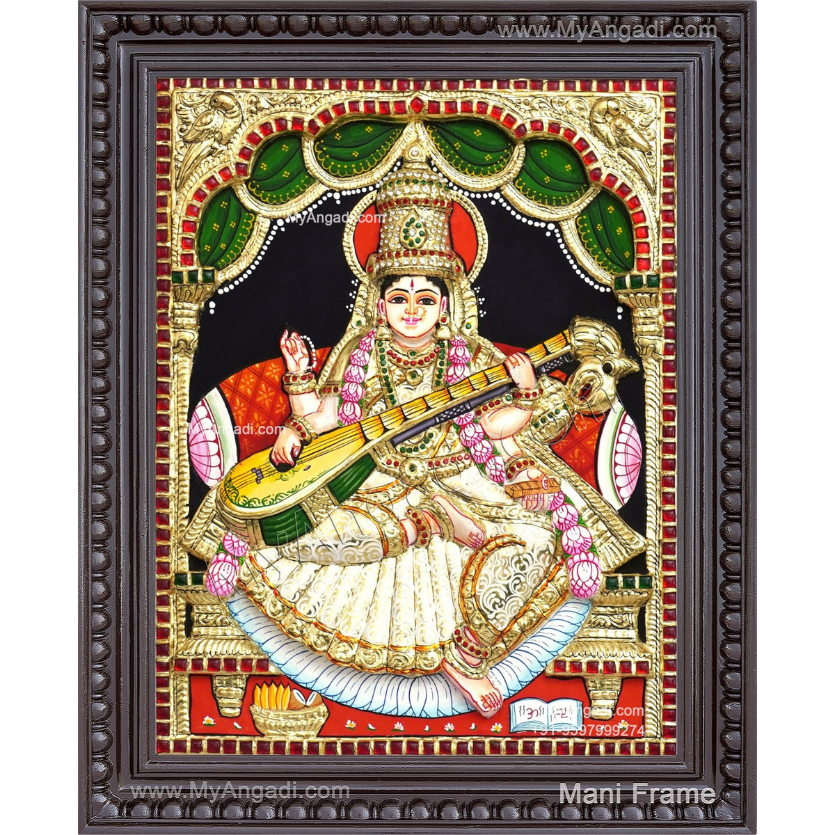 Saraswathi 3D Tanjore Painting