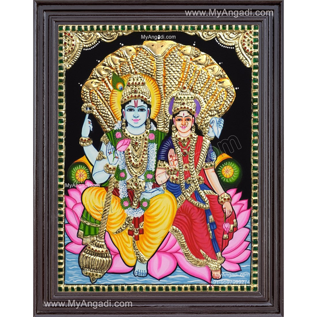 Vishnu Lakshmi Tanjore Paintings
