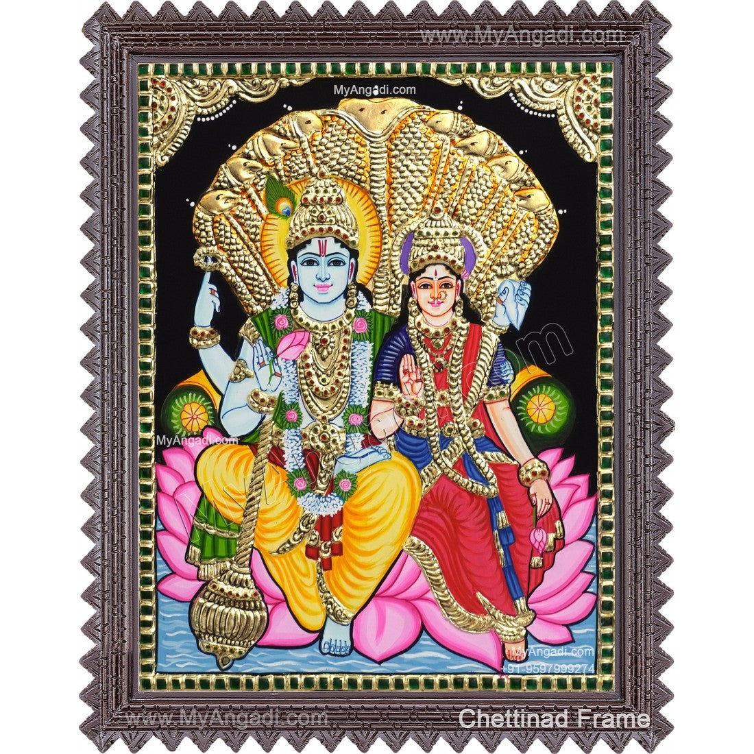 Vishnu Lakshmi Tanjore Paintings