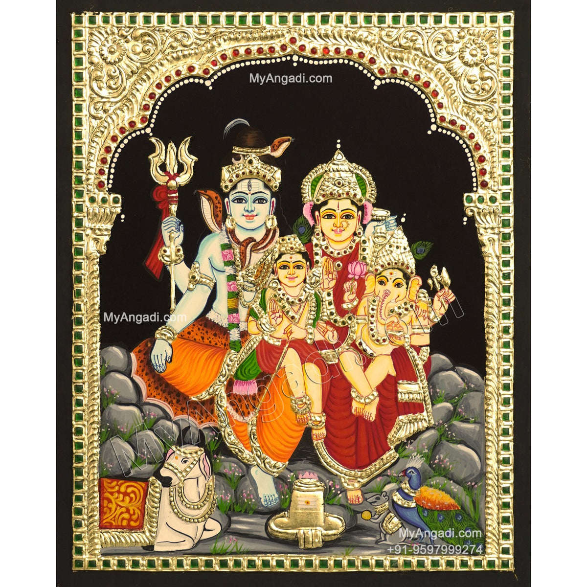Shiva Family Tanjore Paintings