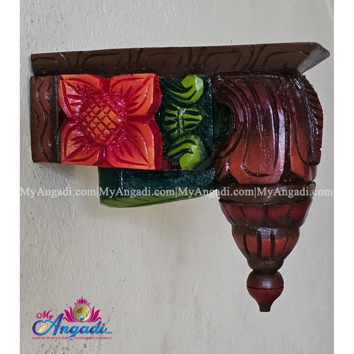 Vagai Wood Floral Wall Brackets