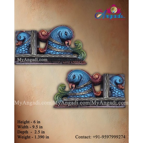 Vagai Wood Double Sided peacock Wall Brackets